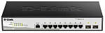 DGS-1210-10/ME/B2A Коммутатор D-LINK Управляемый L2 , 8x1000Base-T, 2x1000Base-X SFP, защита от статического электричества до 6 кВ, CLI, консольный порт RJ-45, RPS, подде
