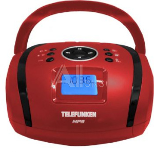 1088082 Аудиомагнитола Telefunken TF-SRP3449 красный 3Вт/MP3/FM(dig)/USB/SD/MMC