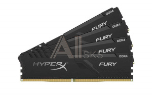 1281468 Модуль памяти KINGSTON Fury Gaming DDR4 Общий объём памяти 16Гб Module capacity 4Гб Количество 4 2666 МГц Радиатор Множитель частоты шины 16 1.2 В чер