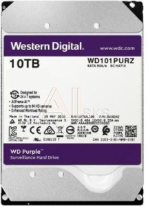 1077091 Жесткий диск WD Original SATA-III 10Tb WD101PURZ Purple (7200rpm) 256Mb 3.5"