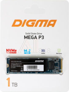 1633811 Накопитель SSD Digma PCI-E 3.0 x4 1Tb DGSM3001TP33T Mega P3 M.2 2280