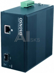 Медиаконвертер OSNOVO OMC-1000-11HX/I Промышленный компактный медиаконвертер Gigabit Ethernet с поддержкой PoE. Порты: 1 x GE (10/100/1000Base-T) с Po