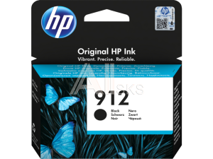 3YL80AE Cartridge HP 912 для OfficeJet Pro 901x/902x, черный (300 стр.)