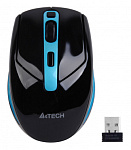 1134500 Мышь A4Tech G11-590FX черный/синий оптическая (2000dpi) беспроводная USB для ноутбука (5but)