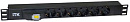 ITK PDU 6 розеток DIN49440 (нем.станд.), с автоматом 10А, 1U, без шнура, вх.IEX320 C14, алюминиевый профиль, черный