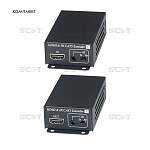 7902753 SC&T HE02EI Комплект для передачи (удлинитель) HDMI сигнала с ИК повторителем по одному кабелю витой пары (HDBaseT)