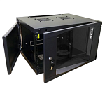 Шкаф Шкаф настенный Next, 6U 550x600, стеклянная дверь, черный