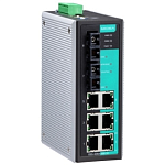 EDS-408A-SS-SC Промышленный 8-портовый управляемый коммутатор: 6 портов 10/100 BaseT Ethernet, 2 порта 100BaseFX (одномодовое волокно, разъем SC)