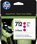 1416306 Картридж струйный HP 712 3ED78A пурпурный x3упак. (29мл) для HP DJ Т230/630