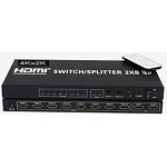 1504648 ORIENT HDMI 4K Switch/Splitter HSP0208H, 2->8, HDMI 1.4/3D, UHDTV 4K(3840x2160)/HDTV1080p/1080i/720p, HDCP1.2, пульт ДУ, внешний БП 5В/3A, метал.корпу