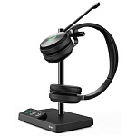 WH62 Dual UC Дуо, Беспроводная, HD звук, 160м DECT, Шумоподав, USB-хаб