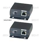 7922252 SC&T IP01P Комплект (передатчик + приёмник) для передачи сигнала Ethernet и питания (PoE) по коаксиальному кабелю RG6U до 300м