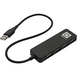 1863228 5bites HB24-209BK Концентратор 4*USB2.0 / USB PLUG / BLACK
