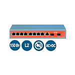 1408130266 WI-PMS310GF, Коммутатор управляемый L2 PoE 150Вт, порты 8 PoE GE + 2SFP
