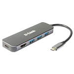 1861475 D-Link DUB-2333/A1A Док-станция с разъемом USB Type-C, 3 портами USB 3.0, 1 портом USB Type-C/PD 3.0 и 1 портом HDMI
