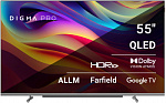 1937678 Телевизор QLED Digma Pro 55" QLED 55L Google TV Frameless черный/серебристый 4K Ultra HD 120Hz HSR DVB-T DVB-T2 DVB-C DVB-S DVB-S2 USB WiFi Smart TV