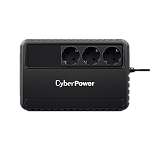 Источник бесперебойного питания (ИБП) CyberPower BU600E, Line-Interactive, 600VA/360W, 3 Schuko розетки, Black