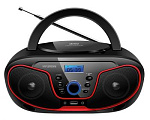 480249 Аудиомагнитола Hyundai H-PCD180 черный/красный 4Вт/CD/CDRW/MP3/FM(dig)/USB