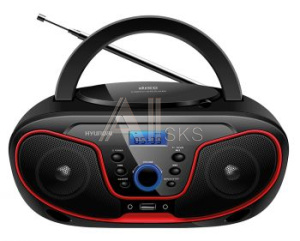 480249 Аудиомагнитола Hyundai H-PCD180 черный/красный 4Вт/CD/CDRW/MP3/FM(dig)/USB