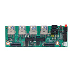 Плата AX93299, 1 x RS-232/422/485, 1 x RS-232, 1 x Audio, 4 x USB 3.0, 1 x power-on, 1 x Reset, 2 x LED, 118 x 40 mm