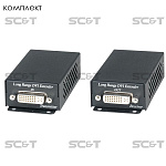 7901712 SC&T DE02E Комплект (передатчик + приёмник) для передачи DVI сигнала по одному кабелю витой пары CAT5e/6 до 100м