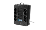 UPS SAFE PRO LCD 800 SMARTWATT линейно-интерактивный, 800/480 ВА/Вт, напольный/настенный, LCD дисплей, Shuko CEE7/4 - 8 шт. (4 шт. с резервным питанием, 4 шт. - сетевой фи