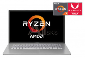 1194520 Ноутбук Asus VivoBook D712DA-AU116 Ryzen 7 3700U/8Gb/1Tb/AMD Radeon Rx Vega 10/17.3"/IPS/FHD (1920x1080)/noOS/silver/WiFi/BT/Cam