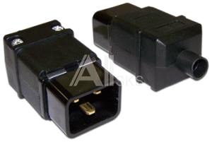 LAN-IEC-320-C20 Вилка IEC 60320 C20, 16A, 250V, прямая, разборная, черная