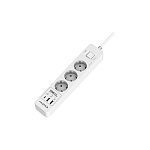 1890038 Harper Сетевой фильтр с USB зарядкой UCH-430 White PD3.0 (3 роз.,3м., 2xUSB+1xType-C портами, 4000W) {H00003201}