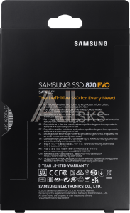 1000609871 Твердотельный накопитель Samsung SSD 4TB 870 EVO, V-NAND 3-bit MLC, MGX, 2.5'' SATA 6Gb/s, R560/W530, IOPs 98000/88000