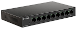 DES-1009MP/A1A Коммутатор D-LINK Неуправляемый PoE-коммутатор, 8x100Base-TX PoE, 1x1000Base-T, PoE-бюджет до 117 Вт, защита от статического электричества до 6 кВ, корпус металл