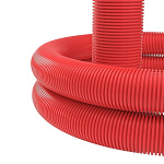 1635755 DKC 121950 Двустенная труба ПНД гибкая для кабельной канализации д.50мм с протяжкой, SN13, в бухте 100м, цвет красный