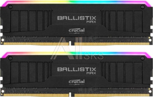 1289648 Модуль памяти CRUCIAL Ballistix MAX RGB Gaming DDR4 Общий объём памяти 32Гб Module capacity 16Гб Количество 2 4000 МГц Множитель частоты шины 18 1.35