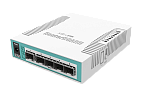 CRS106-1C-5S MikroTik Cloud Router Switch 106-1C-5S with QCA8511 400MHz CPU, 128MB RAM, 1x Combo port (Gigabit Ethernet or SFP), 5 x SFP cages, RouterOS L5, deskto
