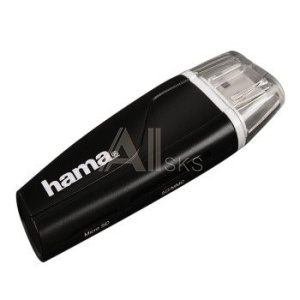 1071345 Устройство чтения карт памяти USB2.0 Hama 00054115 черный