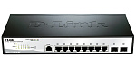 DGS-1210-10/ME/A1A Коммутатор D-LINK Управляемый L2 , 8x1000Base-T, 2x1000Base-X SFP, защита от статического электричества до 6 кВ, CLI, консольный порт RJ-45, RPS