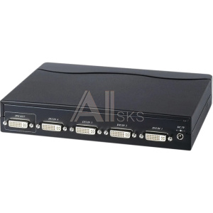 1000667747 Коммутатор SC&T Коммутатор/ DS04A DVI- и стерео аудиосигналов, 4 входа (4х DVI-I, 4х TRS 3.5 мм) , 1 выход (1х DVI-I, 1х TRS 3.5 мм).