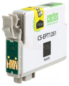 690139 Картридж струйный Cactus CS-EPT1281 T1281 черный (10мл) для Epson Stylus S22/S125/SX420/SX425/Office BX305