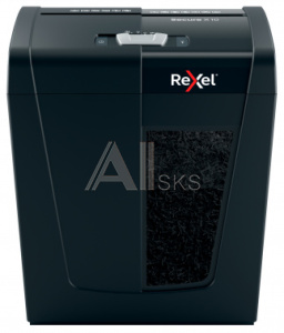 1528359 Шредер Rexel Secure X10 EU черный (секр.P-4) фрагменты 10лист. 18лтр. скрепки скобы