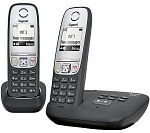 853755 Р/Телефон Dect Gigaset A415A DUO RUS черный (труб. в компл.:2шт) автооветчик АОН