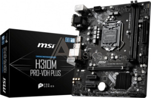 1100872 Материнская плата MSI H310M PRO-VDH PLUS Soc-1151v2 Intel H310 2xDDR4 mATX AC`97 8ch(7.1) GbLAN+VGA+DVI+HDMI