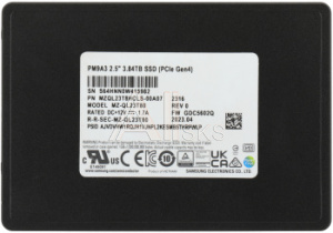 Накопитель SSD Samsung PCIe 4.0 x4 3.84TB MZQL23T8HCLS-00A07 PM9A3 2.5" 1 DWPD OEM Накопитель SSD Samsung PCIe 4.0 x4 3.84TB MZQL23T8HCLS-00A07 PM9A3 2.5" 1 DWPD OEM