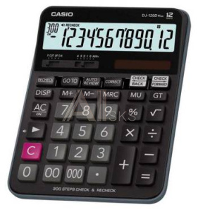 419093 Калькулятор настольный Casio DJ-120DPLUS-W-EP черный 12-разр.