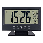 1738823 Perfeo Часы-будильник "Set", чёрный, (PF-S2618) время, температура, дата