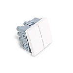 1634715 Рувинил АДЛ 13-905 Выключатель модульный двухклавишный 45х45мм белый