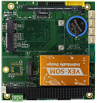Одноплатный компьютер VEX-6253-5S-S, форм-фактор PC/104, процессор Vortex86EX 400 Мгц, 128 Мбайт DDR3, Mini PCIe (для VGA), SD card, x-ISA, 1х COM, 2х