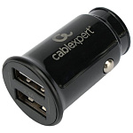 11035081 Cablexpert Автомобильное зарядное устройство 12Вт, 2.4А, 2xUSB, черный, пакет (MP3A-UC-CAR21)
