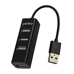 1859103 Perfeo USB-HUB 4 Port, (PF-HYD-6010H Black) чёрный