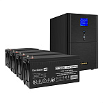 296880 Комплект ИБП EX295990RUS + батарея 200Aч EX282991RUS 4шт (инвертор, синус, для котла) ExeGate SineTower SZ-3000.LCD.AVR.3SH.1C13.RJ.USB <3000VA/2400W,