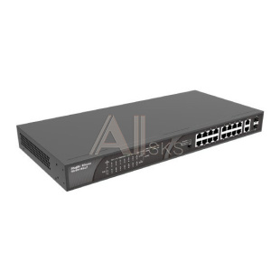1897173 Ruiji Reyee RG-ES118S-LP 16-Port 100Mbps + 2 Gigabit RJ45/SFP combo Ports, 16 of the ports support PoE/PoE+ power supply. Max PoE power budget is 120W